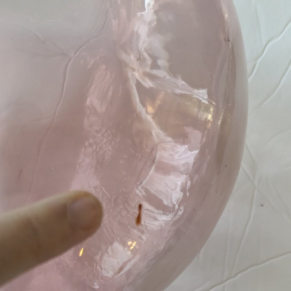 Vintage‎ Hand Blown Glass Bottle Vase Purple Rose Gold Pink Spanish Bottle Boho - Picture 7 of 11